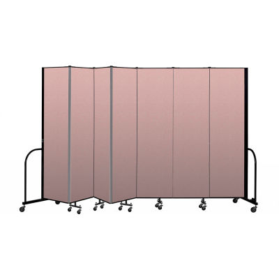 Screenflex Portable Room Divider 7 Panel, 7'4"H x 13'1"L, Vinyl Color: Mauve