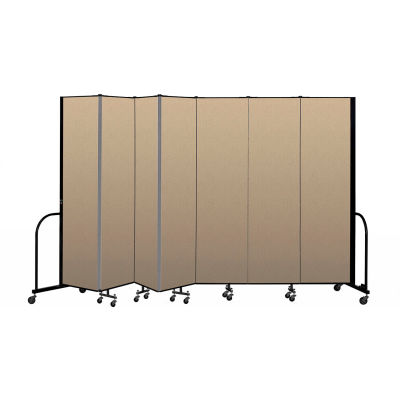 Screenflex Portable Room Divider 7 Panel, 7'4"H x 13'1"L, Vinyl Color: Oatmeal