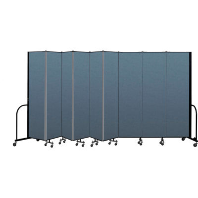 Screenflex Portable Room Divider 9 Panel, 7'4"H x 16'9"L, Fabric Color: Blue