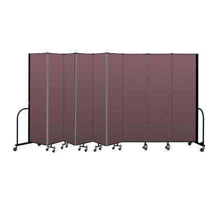 Screenflex Portable Room Divider 9 Panel, 7'4"H x 16'9"L, Fabric Color: Mauve