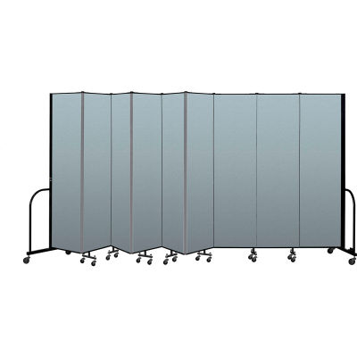 Screenflex Portable Room Divider 9 Panel, 7'4"H x 16'9"L, Vinyl Color: Blue