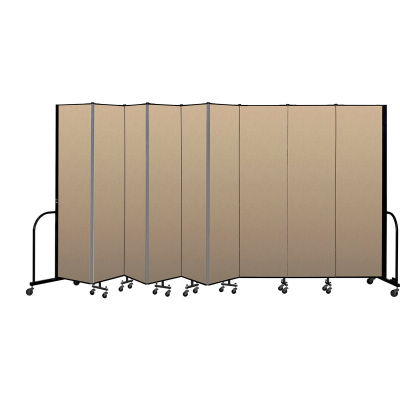 Screenflex Portable Room Divider 9 Panel, 7'4"H x 16'9"L, Vinyl Color: Oatmeal