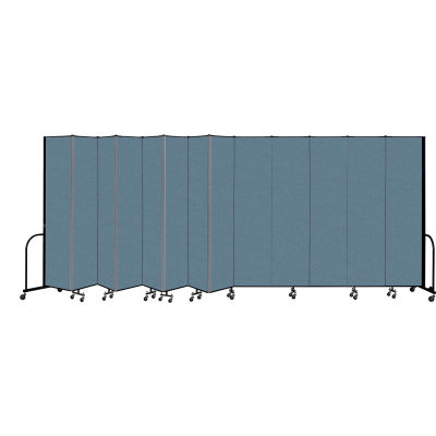 Screenflex Portable Room Divider 13 Panel, 8'H x 24'1"L, Fabric Color: Blue
