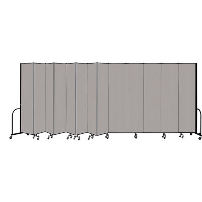 Screenflex Portable Room Divider 13 Panel, 8'H x 24'1"L, Vinyl Color: Gray