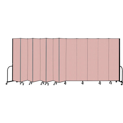 Screenflex Portable Room Divider 13 Panel, 8'H x 24'1"L, Vinyl Color:Mauve