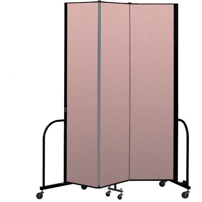 Screenflex Portable Room Divider 3 Panel, 8'H x 5'9"L, Vinyl Color: Mauve