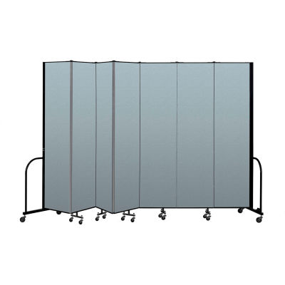 Screenflex Portable Room Divider 7 Panel, 8'H x 13'1"L, Vinyl Color: Blue