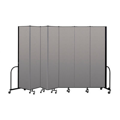 Screenflex Portable Room Divider 7 Panel, 8'H x 13'1"L, Vinyl Color: Gray