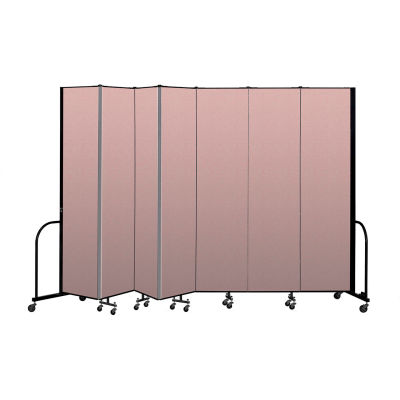 Screenflex Portable Room Divider 7 Panel, 8'H x 13'1"L, Vinyl Color: Mauve