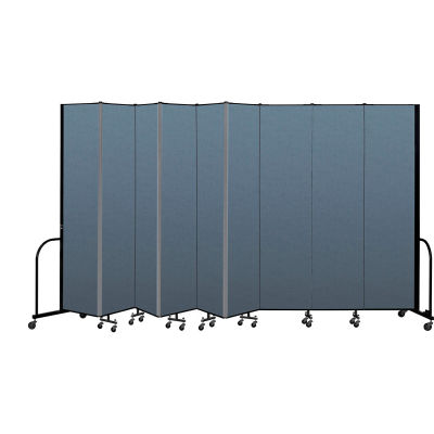 Screenflex Portable Room Divider 9 Panel, 8'H x 16'9"W, Fabric Color: Blue