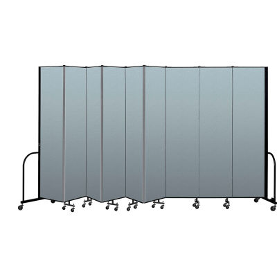 Screenflex Portable Room Divider 9 Panel, 8'H x 16'9"L, Vinyl Color: Blue