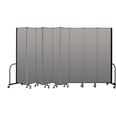 Screenflex Portable Room Divider 9 Panel, 8'H x 16'9"L, Vinyl Color: Gray