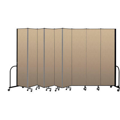 Screenflex Portable Room Divider 9 Panel, 8'H x 16'9"L, Vinyl Color: Oatmeal