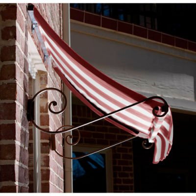 Awntech CH21-4BT Window/Entry Awning 4-3/8'W x 2'H x 1'D Burgundy/Tan