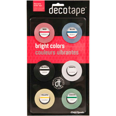 Chartpak® Decorative Tape, DEC001, .13"W X 27'L, Assorted