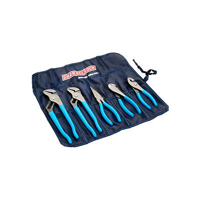 Channellock® Tool Roll 3 5 Piece Plier Set (Long Nose, Slip Joint, Diagonal, Tongue & Groove)