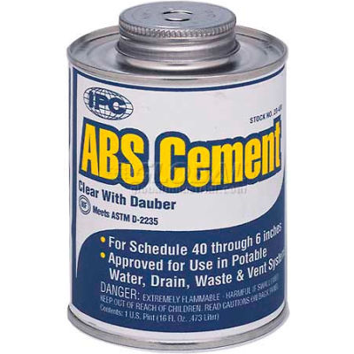 Low V.O.C. Abs Cement™, For Pipe & Fittings, 1 Pt. - Pkg Qty 12