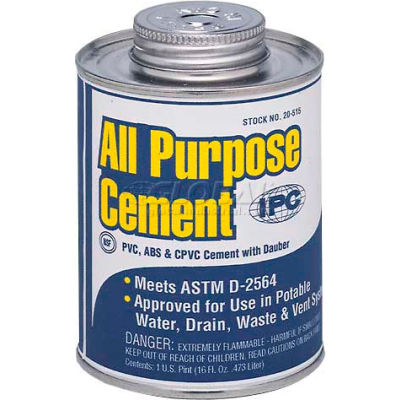 All Purpose Pvc, Cpvc & Abs Cement For Plastic Pipe & Fittings, 1 Pt. - Pkg Qty 12