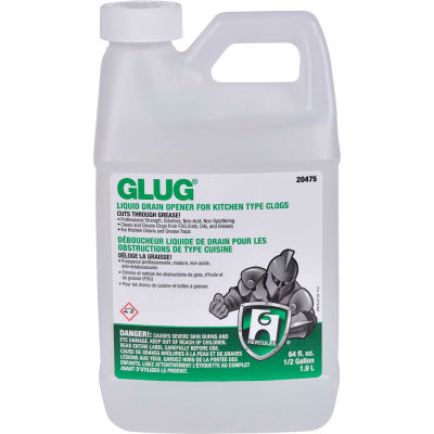 Hercules GLUG® Drain Opener For Kitchen Type Clogs, 1/2 Gallon Bottle, 6 Bottles - 20475 - Pkg Qty 6
