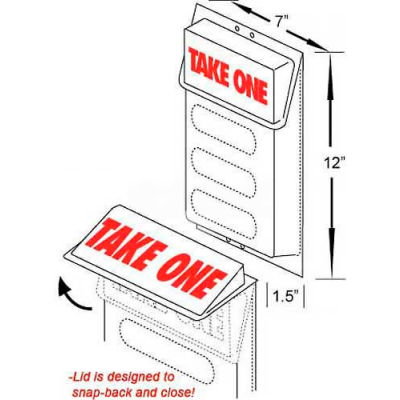 Outdoor Literature Holder W/Lid, 7"W X 1-1/2"D X 12"H - Pkg Qty 5