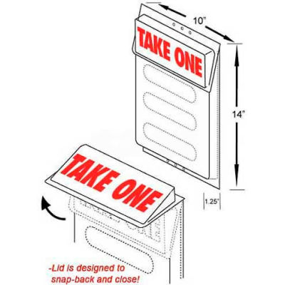 Outdoor Literature Holder W/Lid, 10"W X 1-1/2"D X 14"H - Pkg Qty 5