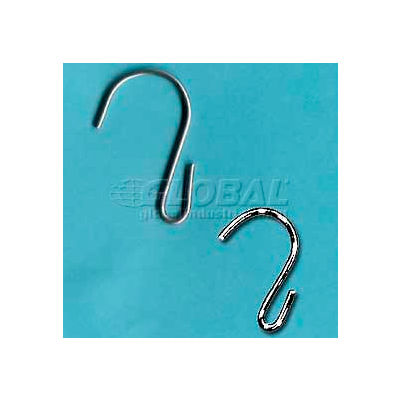Strip "S" Hooks, 1-3/4"L X .080"Dia., Open End - Zinc Plated Steel - Pkg Qty 100