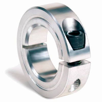 One-Piece Clamping Collar, 1/4", Zinc Plated Steel