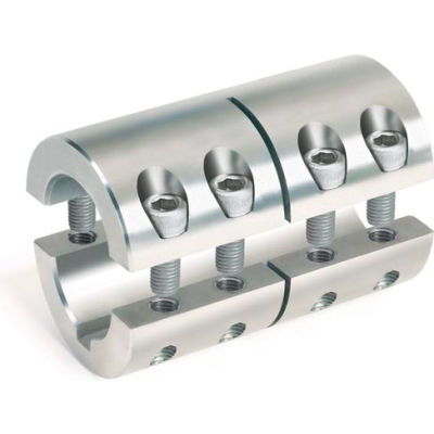 Metric Two-Piece Standard Clamping Couplings w/Keyway, 15mm, Stainless Steel