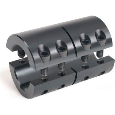 Metric Two-Piece Standard Clamping Couplings w/Keyway, 30mm, Black Oxide Steel