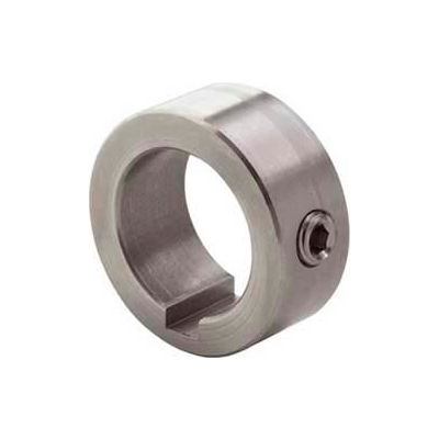 Climax Metal, Set Screw Collar W/Keyway C-100-S-KW, 1" Bore, Stainless Steel
