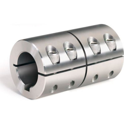One-Piece Industry Standard Clamping Couplings w/Keyway, 1-1/2", Stainless Steel