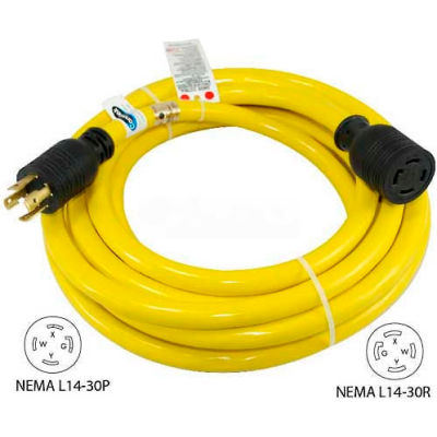 Conntek 20601-040, 40', 30A, Generator Power/Extension Cord with NEMA L14-30P to L14-30R