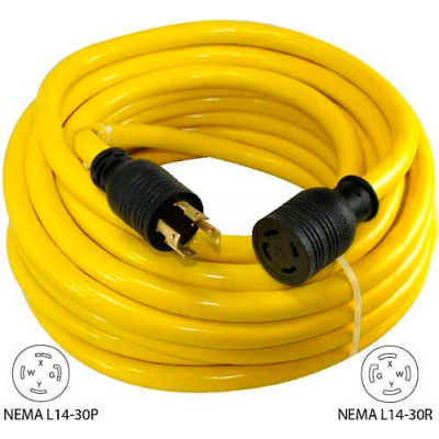 Conntek 20602, 50', 30A, Generator Power/Extension Cord with NEMA L14 ...