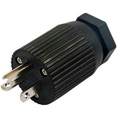 Conntek 60141, 20-Amp Assembly Straight Blade Plug with NEMA 5-20P Male End, 2 Pole- 3 Wire