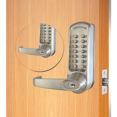 Codelocks ANSI Grade 2 Mechanical Lockset, CL610BB-BS, EZ Code Change, Dual Key Pads, Silver Gray