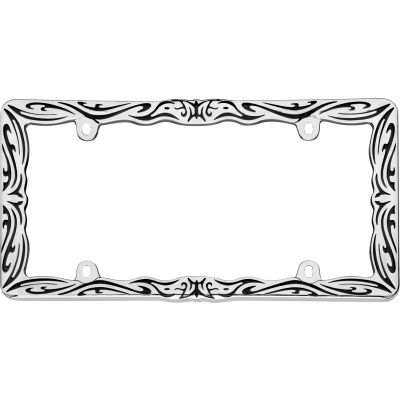 Cruiser Accessories Tribal License Plate Frame, Chrome/Black - 22135