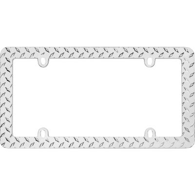 Cruiser Accessories Diamond Plate License Plate Frame, Chrome - 30830