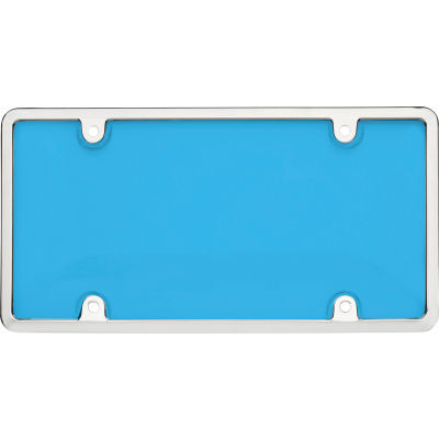 Cruiser Accessories Tuf Combo Novelty Plate Frame/Shield, Chrome/Blue - 62034
