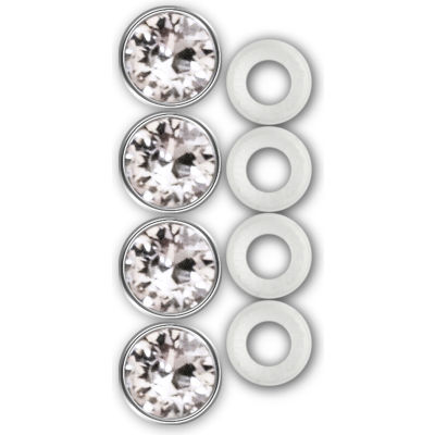 Cruiser Accessories Diamond Bling Fastener Caps License Plate Frame Hardware, Diamond Bling - 82730