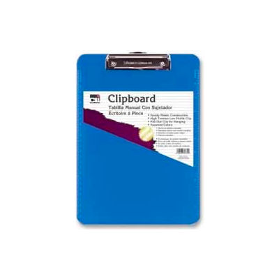 CLI® Rubber Grip Clipboard, 8-1/2" x 11", Neon Blue