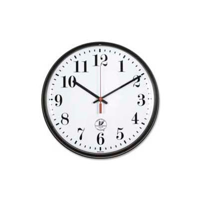 Chicago Lighthouse 12.75" Round Radio Controlled Wall Clock, Plastic Case, Black