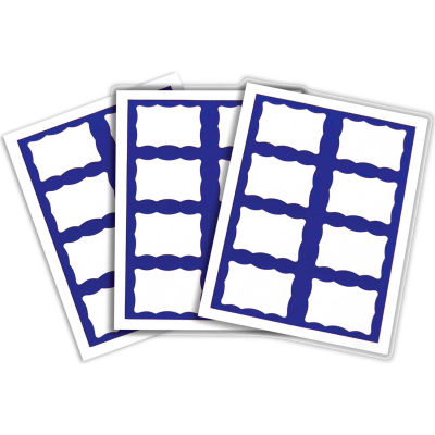 C-Line® Laser/Inkjet Name Badge, 3-3/8" x 2-1/3", Blue Border, 200/Box