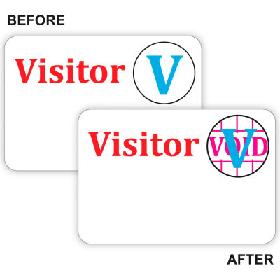 C-Line® Time's Up! Self-Expiring Visitor Badge, One Day Badge, 3" x 2", White, 100/Box