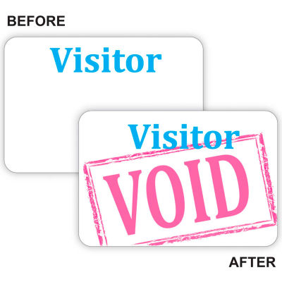 C-Line® Time's Up! Self-Expiring Visitor Badge, One Day Badge, 3