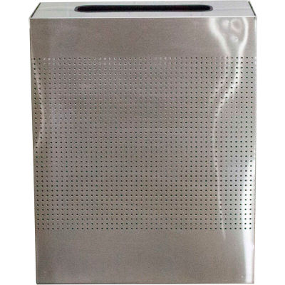 Witt Industries 40 Gal. Steel Decorative Rectangular Waste Receptacle, Stainless Steel - CLRC40-SS