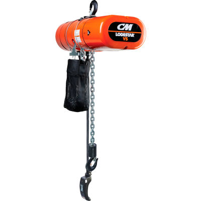 CM Lodestar VS Electric Chain Hoist, 1 Ton, 15' Lift, 2.6-16 FPM, 115/ ...