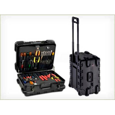 CH Ellis Chicago Case MMST9CART, Military-Wheeled Tool Case, 19.5"L x 16"W x 13"H, Black