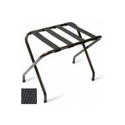 Flat Top Black Luggage Rack with Black Straps, 6 Pack - Pkg Qty 6