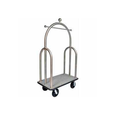 CSL HD Trident Bellman Cart Stainless, Gray Carpet, Black Bumper, 8" Black Pneu