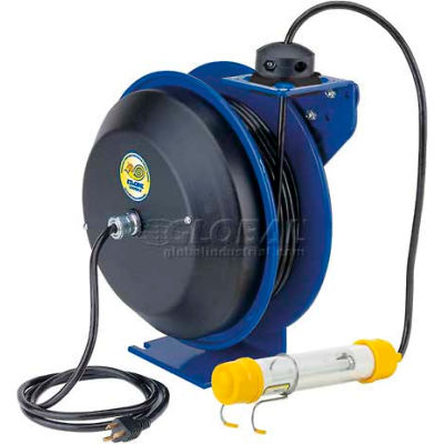 Coxreels EZ-PC13-5016-C Safety Series Spring Rewind Power Cord Reel Fluor Tube Light 50' Cord 16 AWG